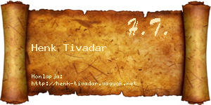 Henk Tivadar névjegykártya